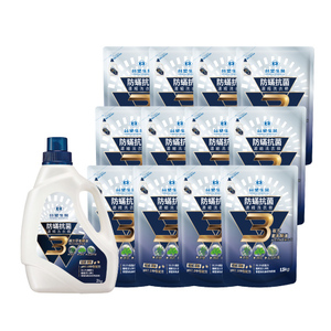 BioLead防蹣抗菌濃縮洗衣精2kgx1瓶+1.5kgx12包